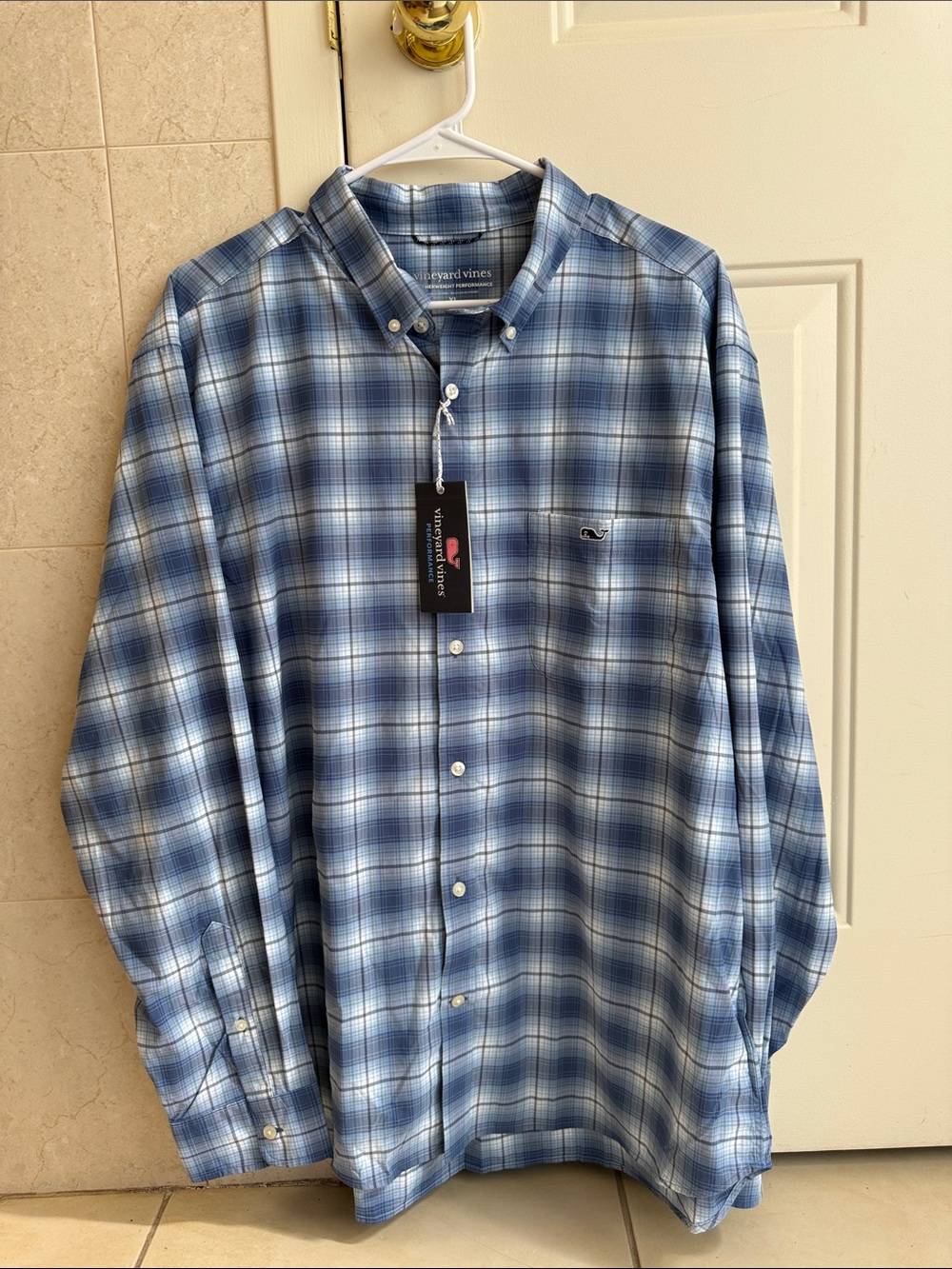 Vineyard Vines Blue Plaid Button-Down Shirt XL